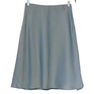 😍2/$20 White House Black Market Sz S Blue Satin Midi Skirt